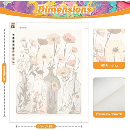 Malen nach Zahlen Erwachsene Vase – Gänseblümchen DIY Ölgemälde