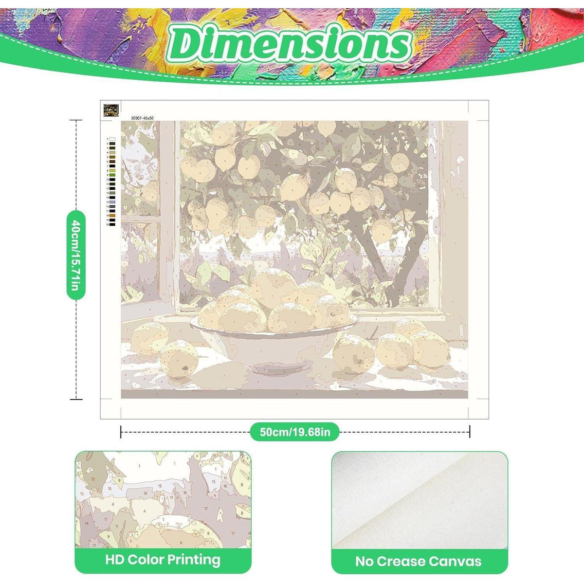 Malen nach Zahlen Zitrone 40x50cm – DIY Ölgemälde Set