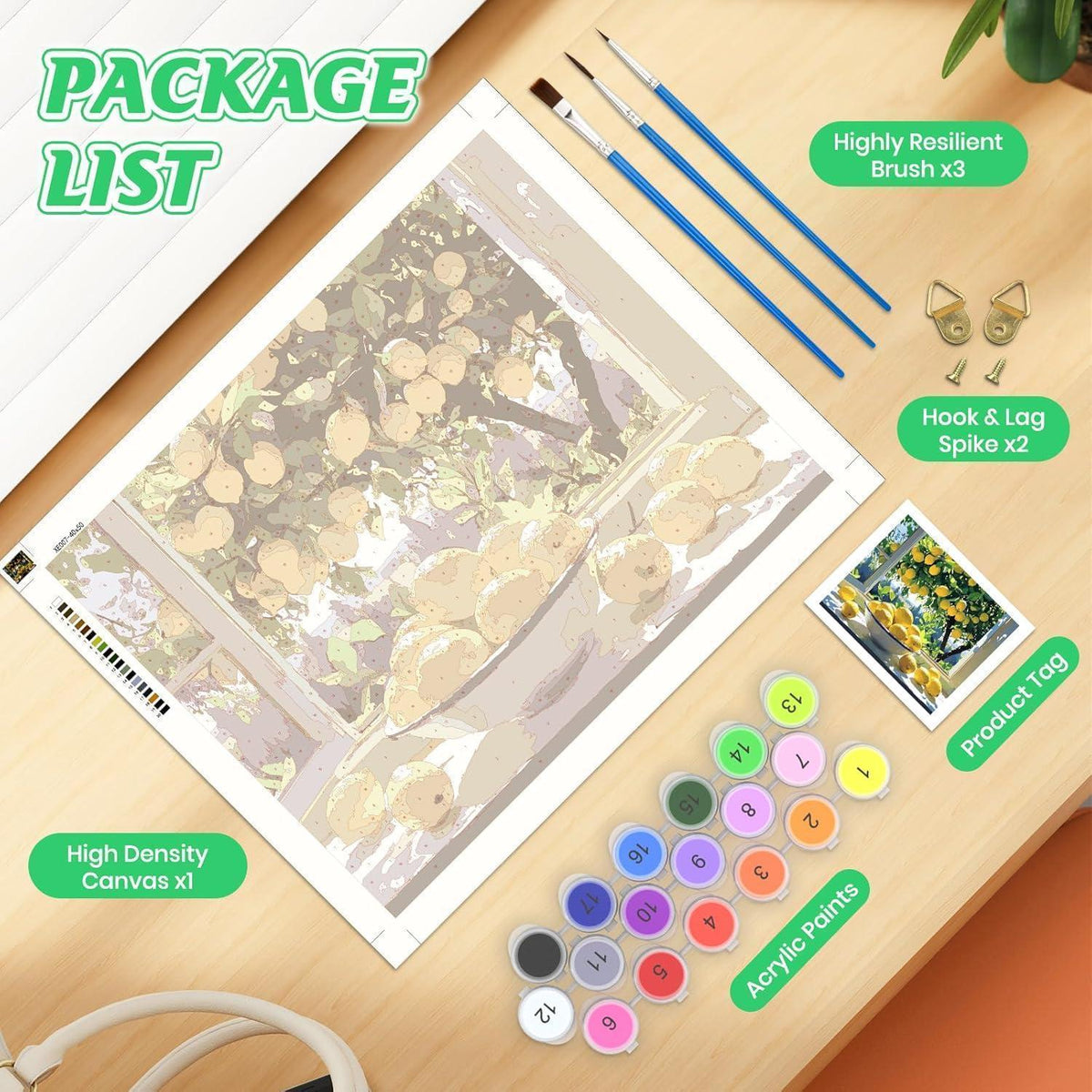 Malen nach Zahlen Zitrone 40x50cm – DIY Ölgemälde Set
