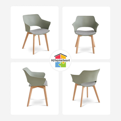 Nordisches Esszimmer Set: Runder Tisch (100x100cm) + 4 Stühle