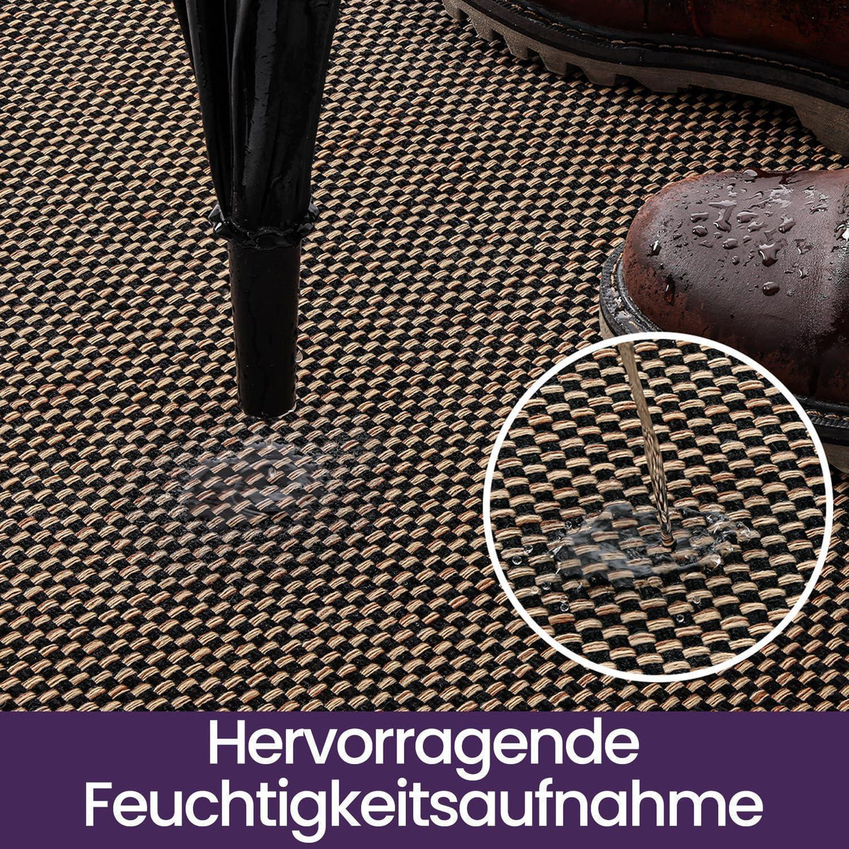 Fußmatte Innen Schwarz 120 x 180 cm – Rutschfest & Saugstark