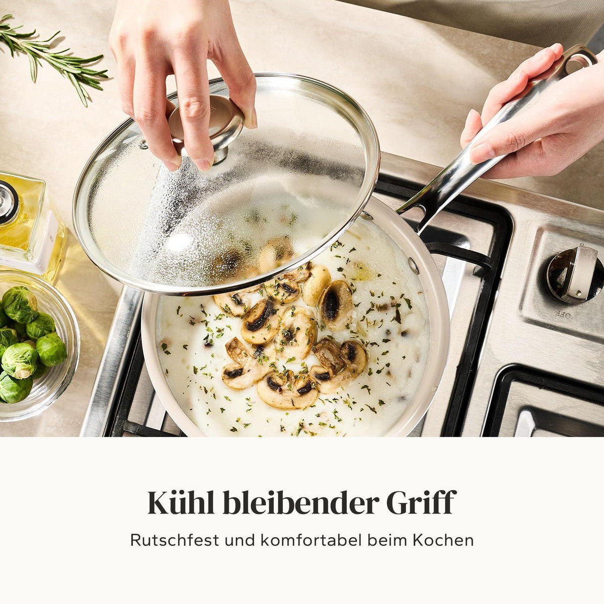 6-teiliges Keramik Topfset Induktion – Beige