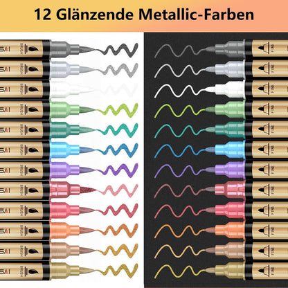 60 Acryl Marker Stifte Set | Wasserfest & Vielseitig zum Basteln