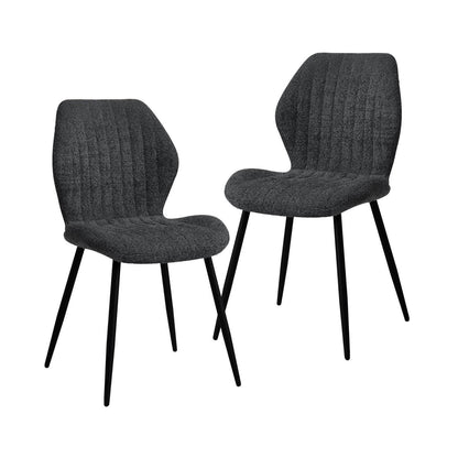 2er Set Esszimmerstühle Modern Schwarz Streifenmuster