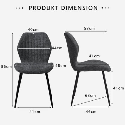 2er Set Esszimmerstühle Modern Schwarz Streifenmuster