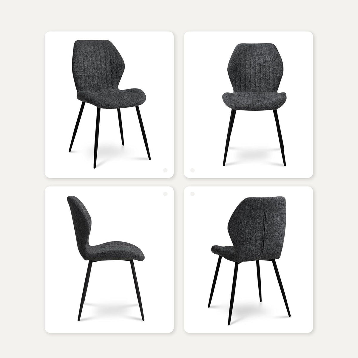 2er Set Esszimmerstühle Modern Schwarz Streifenmuster