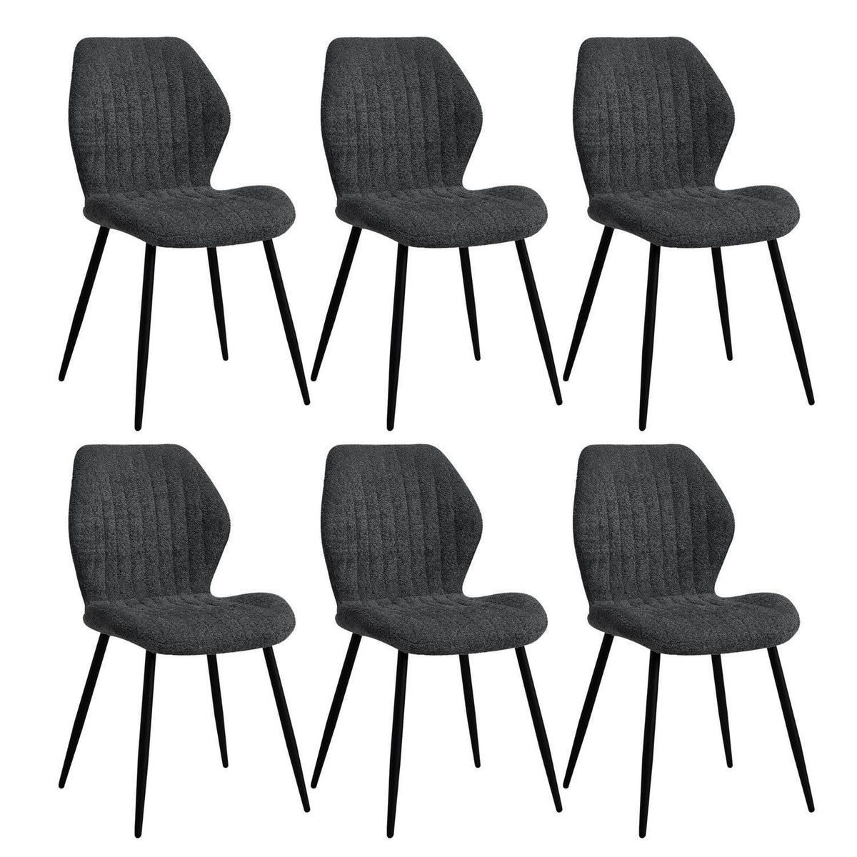 6er Set Esszimmerstühle Modern Schwarz Streifenmuster