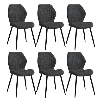 6er Set Esszimmerstühle Modern Schwarz Streifenmuster
