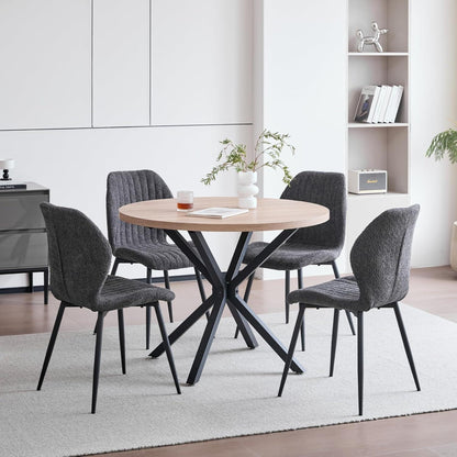 6er Set Esszimmerstühle Modern Schwarz Streifenmuster