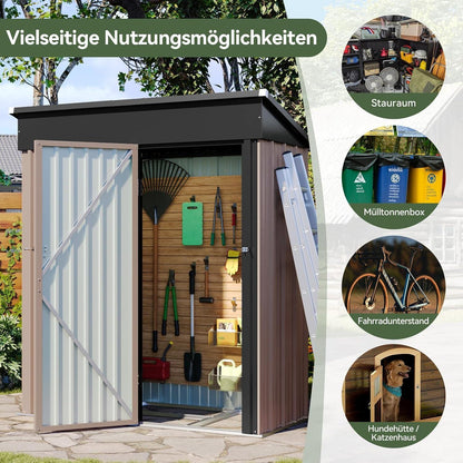 Gartenhaus 5x3 ft mit Standfuß – Wetterfester Geräte- & Fahrradschuppen