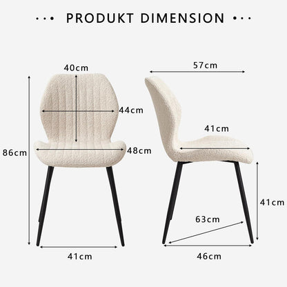 2er Set Esszimmerstühle Modern Beige Streifenmuster
