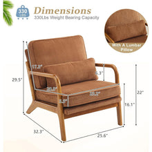 Gepolsterter Cord-Sessel Braun | Lounge- & Cocktailsessel Wohnzimmer