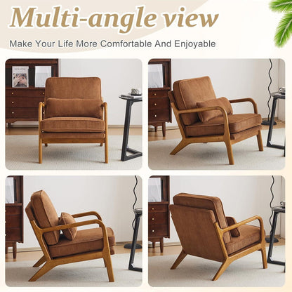Gepolsterter Cord-Sessel Braun | Lounge- & Cocktailsessel Wohnzimmer