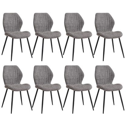 8 Esszimmerstühle Grau, Modern & Bequem mit Streifenmuster