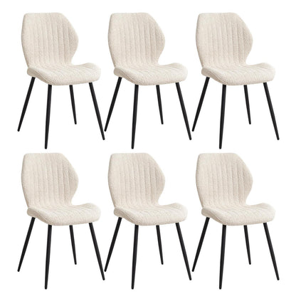 6er Set Esszimmerstühle Modern Beige Streifenmuster