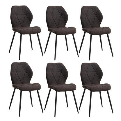 6er-Set Esszimmerstühle Modern Schwarz Gepolstert