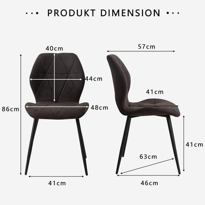 6er-Set Esszimmerstühle Modern Schwarz Gepolstert