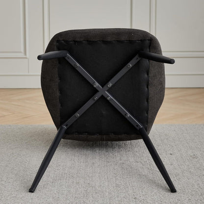 6er-Set Esszimmerstühle Modern Schwarz Gepolstert