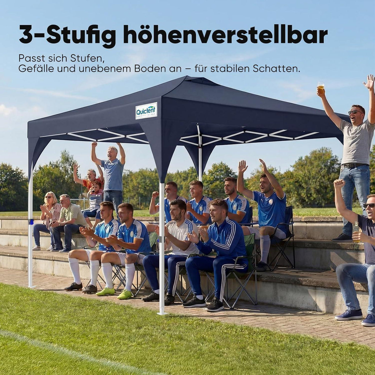 Faltpavillon 3x3m wasserdicht mit Seitenwänden & UV-Schutz