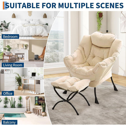 Lazy Chair mit Ottomane – Bequemer Lesesessel für Wohnzimmer