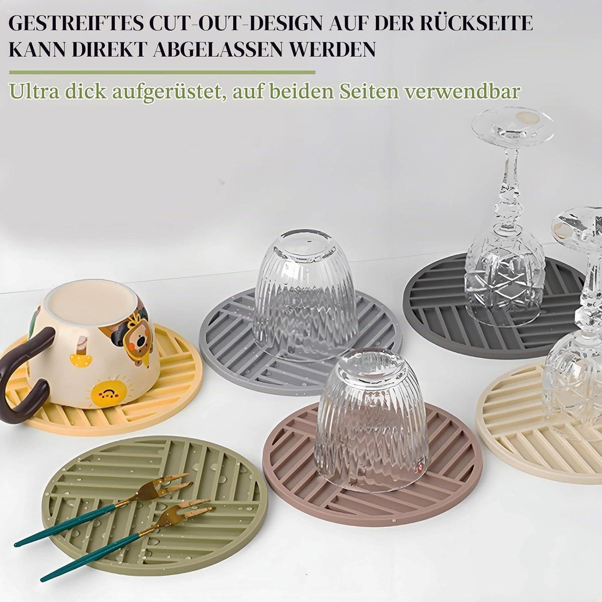 12 Silikon Topfuntersetzer Rund – Rutschfest & Hitzebeständig
