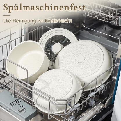 21-teiliges Granit Kochgeschirr Set mit abnehmbaren Griffen