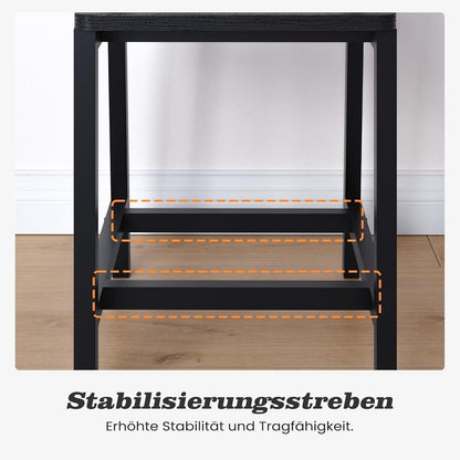 Esszimmerstühle 6er Set, Metallgestell, Schwarz