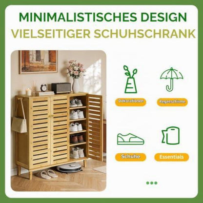 Schuhschrank mit 5 Ablagen & 3 Türen – Flexibel & Geruchsneutral