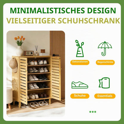 Schuhschrank mit 5 Ablagen & 2 Türen – Schuhregal für Flur & Diele