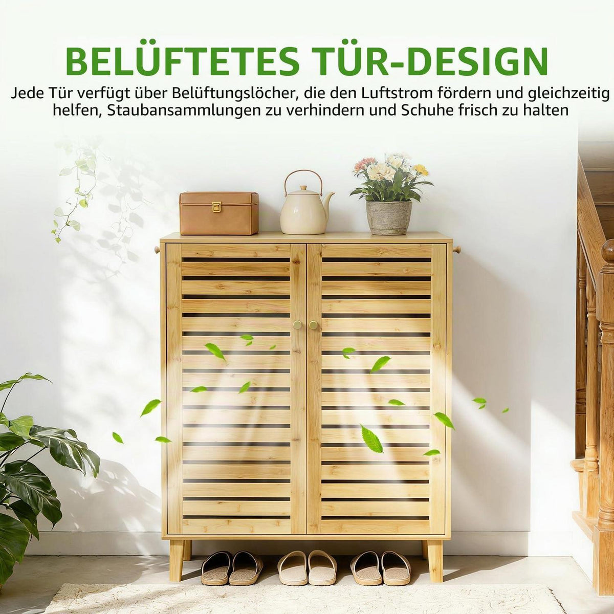 Schuhschrank mit 5 Ablagen & 2 Türen – Schuhregal für Flur & Diele