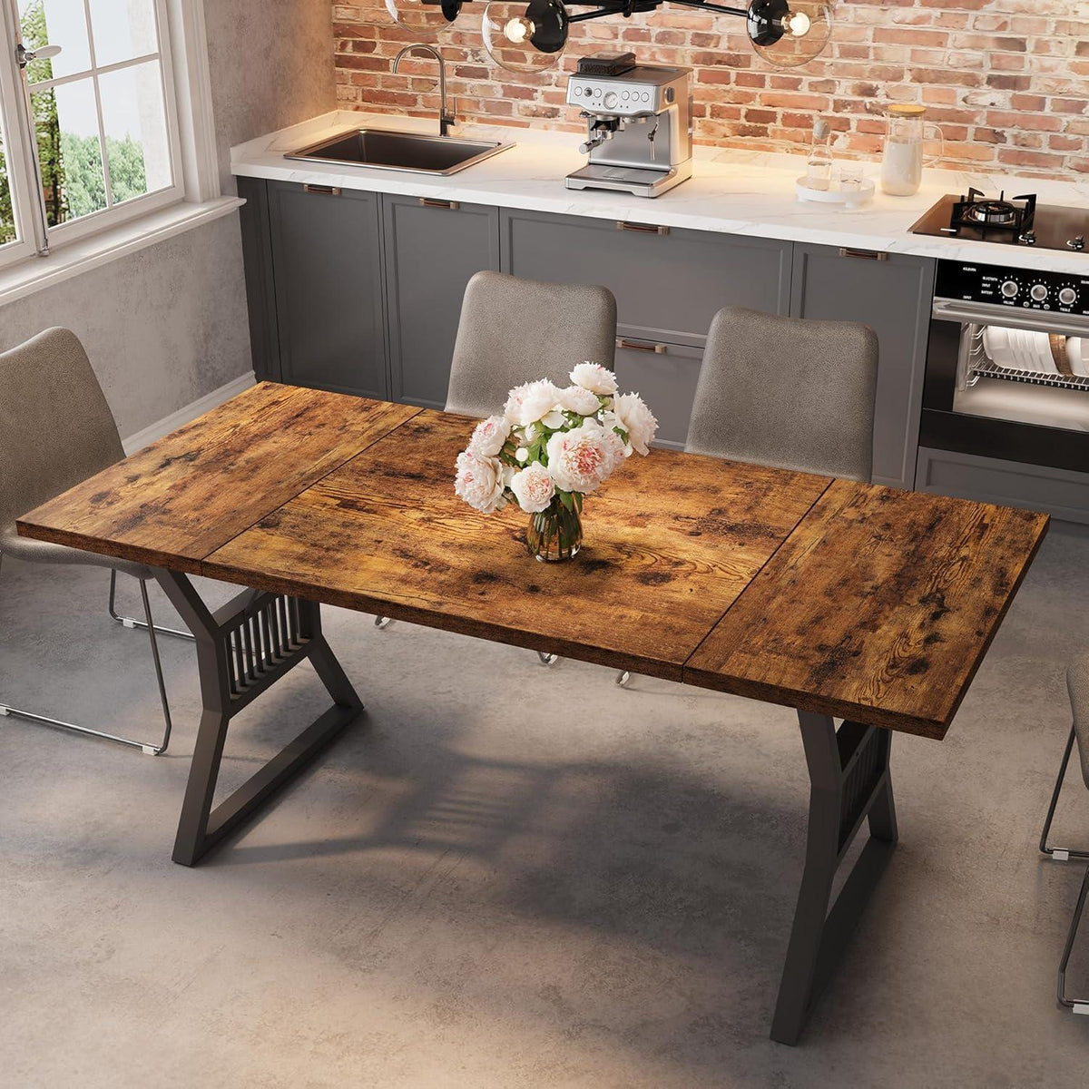 Industrietisch Esstisch Holz Metall 180x75x74 cm Retro Schwarz
