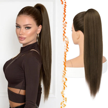Pferdeschwanz Extension Mittelbraun 55cm – Schnell & Sicher