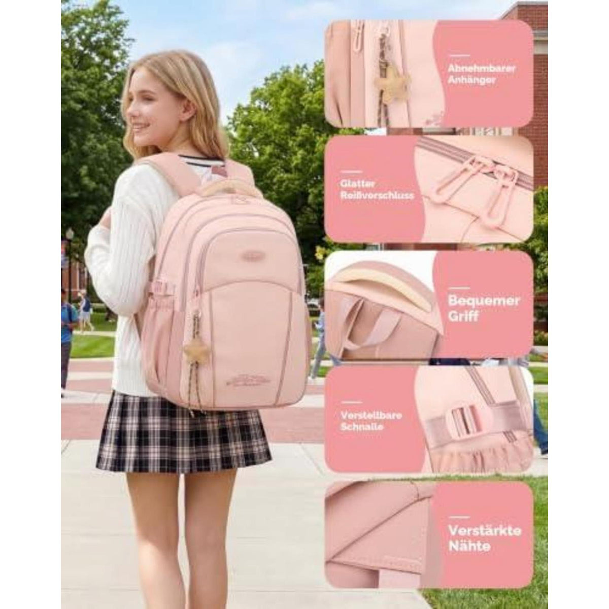 Schulrucksack Mädchen Teenager Rosa – Robust & Bequem