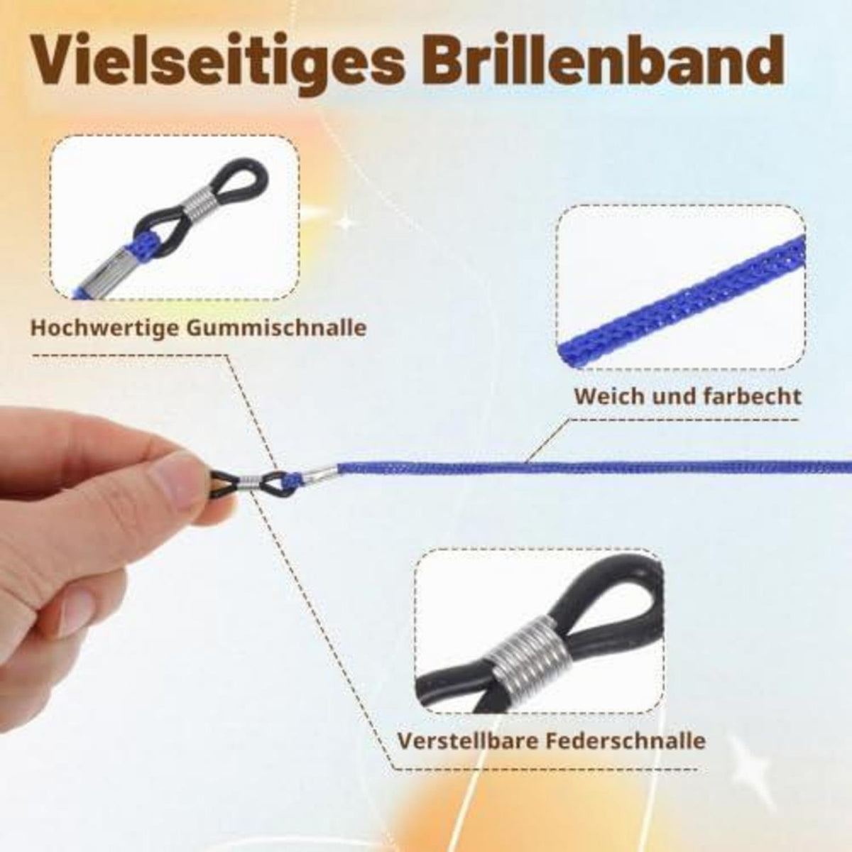 Brillenketten Damen Nylon Geflochten – 12er Set Mehrfarbig