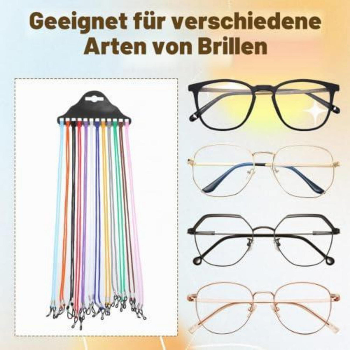 Brillenketten Damen Nylon Geflochten – 12er Set Mehrfarbig