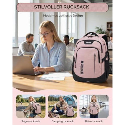 Schulrucksack Mädchen Teenager Rosa – 32L, Wasserdicht & Bequem
