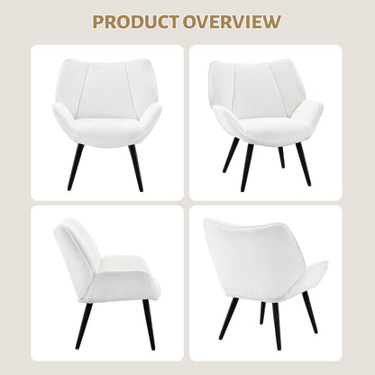 Lounge Sessel Cord Flügellehne Weiß – Bequemer Relax Sessel