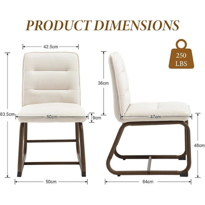 Esszimmerstühle Set 4 – Beige Polsterstuhl mit Metallgestell