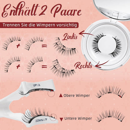 Magnetische Wimpern ohne Kleber – Natural Look & Applikator