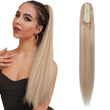 Echthaar Pferdeschwanz Clip Extension Ascheblond/Blond 40cm