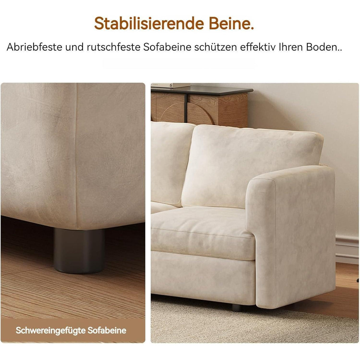 Ecksofa Stoff Modern, 5-Sitzer mit Ottomane