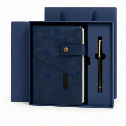 A5 Notizbuch Set mit Stift – Liniert & Geschenkbox in Lederoptik