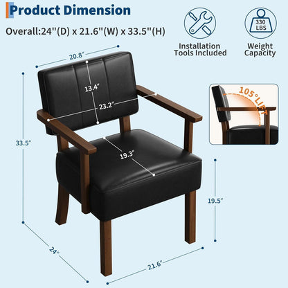 Lounge Sessel Schwarz – Bequemer Wohnzimmerstuhl in Lederoptik