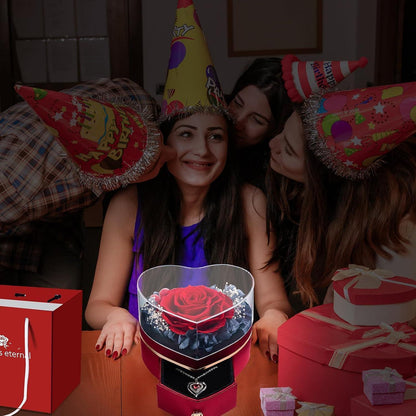 Ewige Rose Geschenkset mit Halskette – Muttertagsgeschenk für Mama
