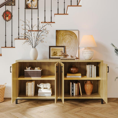 Moderne Kommode 160cm Holzoptik mit 4 Türen & Arbeitsplatte