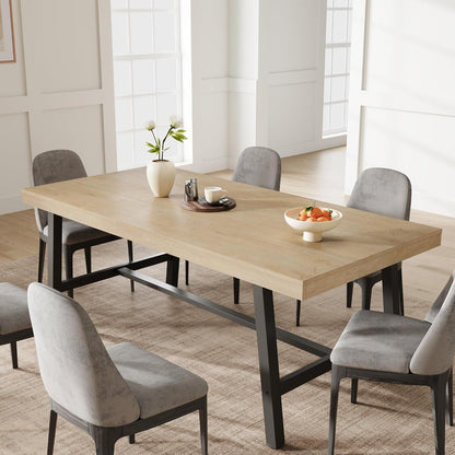 Langer Esstisch 180cm Holzoptik Industrial Stil für 6-8 Personen