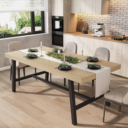 Langer Esstisch 180cm Holzoptik Industrial Stil für 6-8 Personen