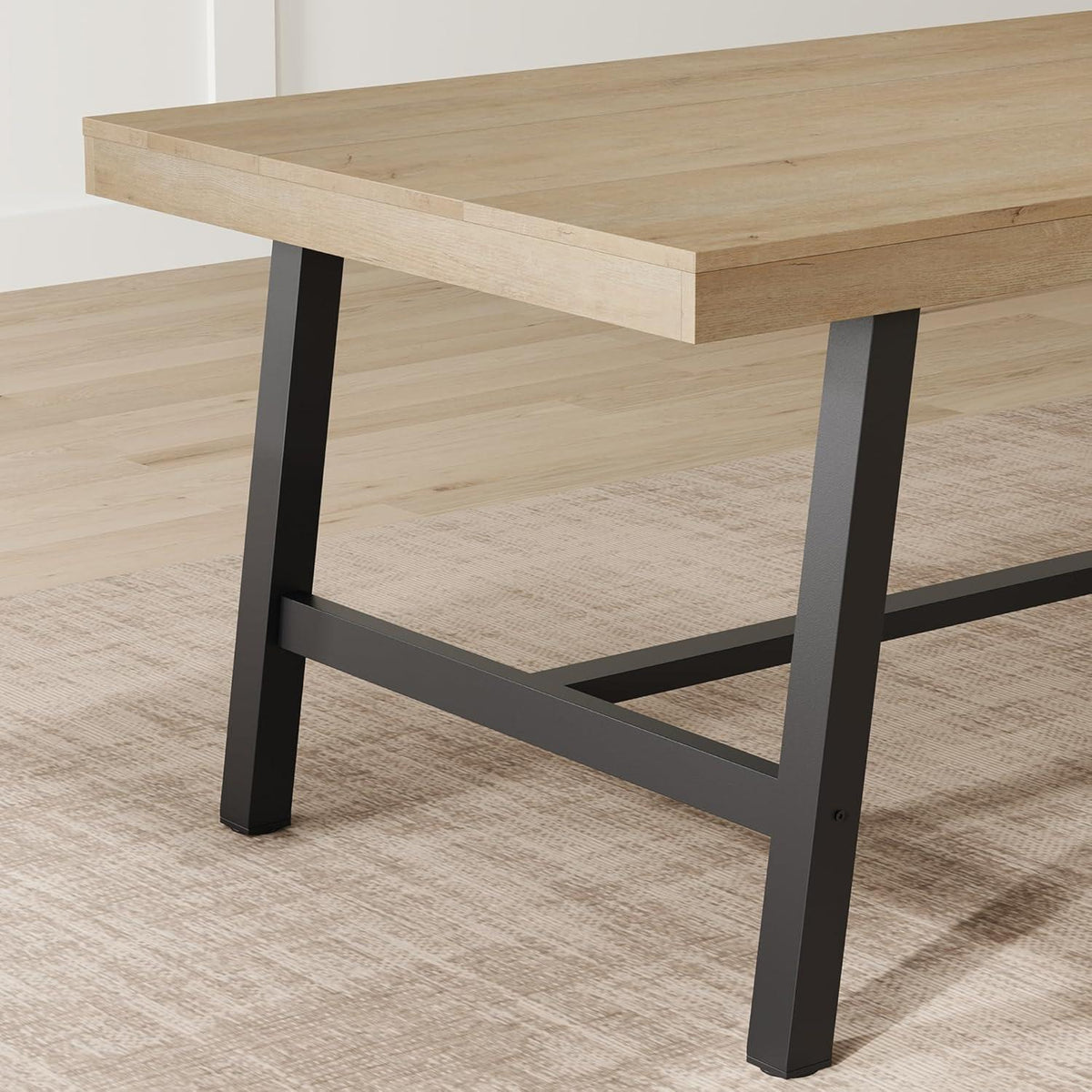 Langer Esstisch 180cm Holzoptik Industrial Stil für 6-8 Personen