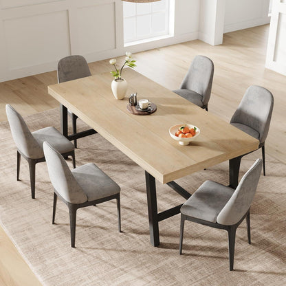 Langer Esstisch 180cm Holzoptik Industrial Stil für 6-8 Personen