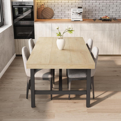 Langer Esstisch 180cm Holzoptik Industrial Stil für 6-8 Personen